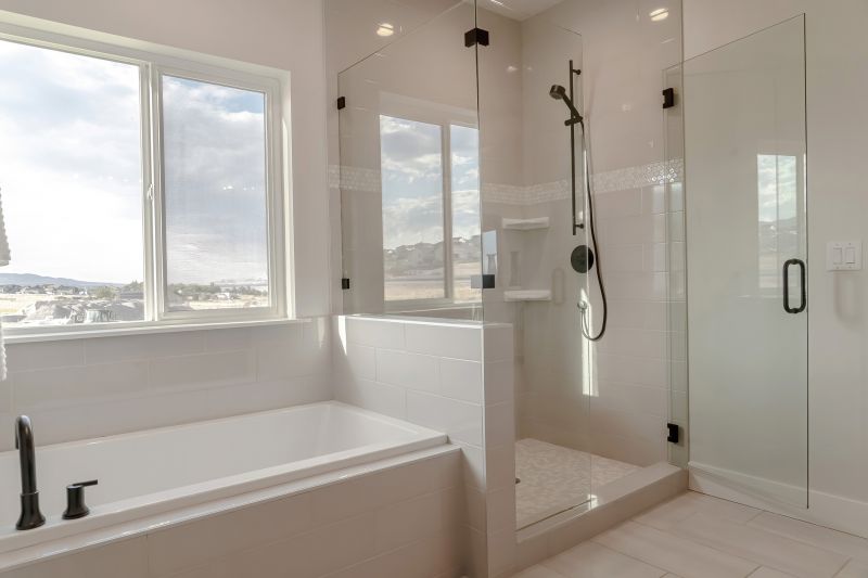 Glass-Enclosed Shower Bathtub